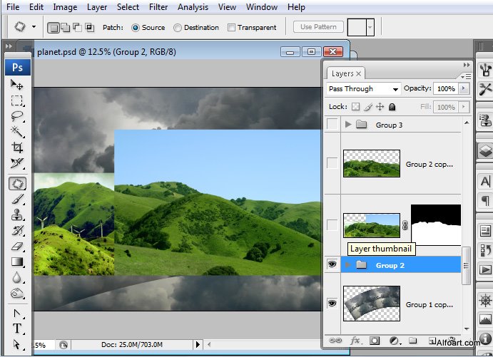Castle in the Sky, castle in the clouds, dreamy landscape, mysterious, illustration, fantastic, rainbow effect in photoshop